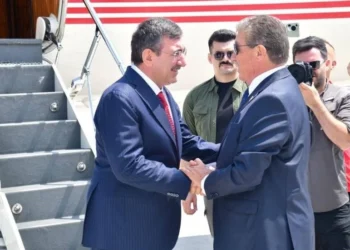 Türkiye Cumhurbaşkanı Yardımcısı Cevdet Yılmaz, 20 Temmuz törenleri için KKTC’ye geldi