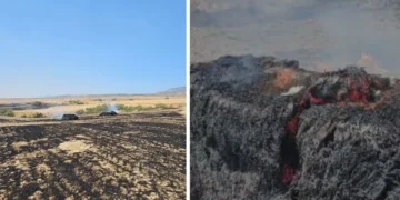 Lefkoşa-Girne yolunda araç, Boğaziçi’nde 150 dönümlük arazi yandı